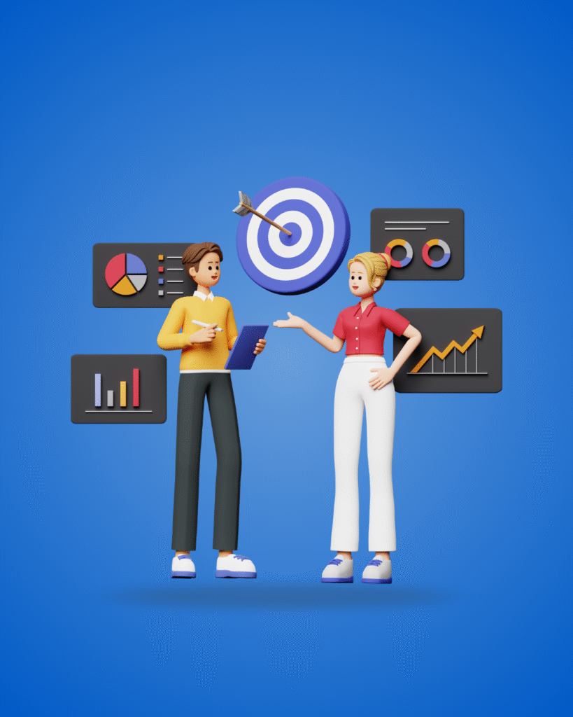 blue white and yellow illustrative digital marketing agency instagram post