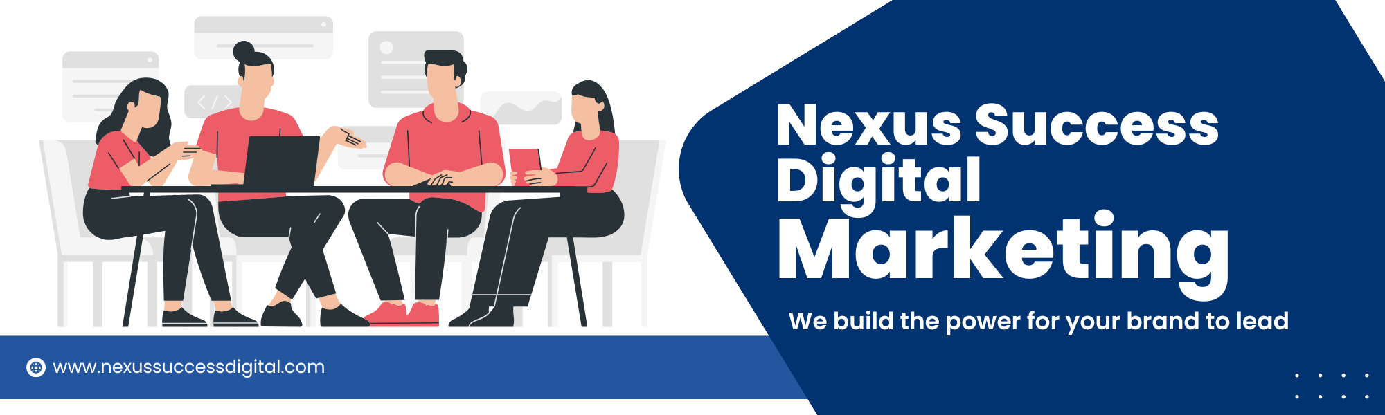 blue and red digital marketing linkedin article cover image