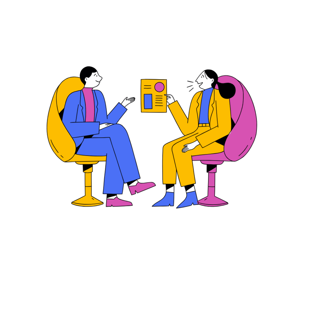 yellow and blue illustrative we are hiring instagram post